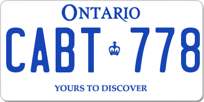 ON license plate CABT778