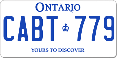 ON license plate CABT779