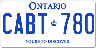 ON license plate CABT780