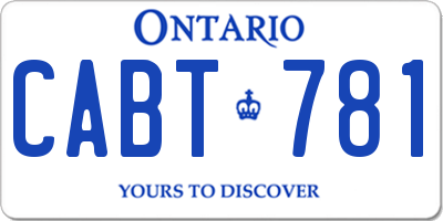 ON license plate CABT781