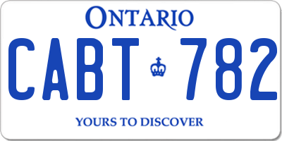 ON license plate CABT782