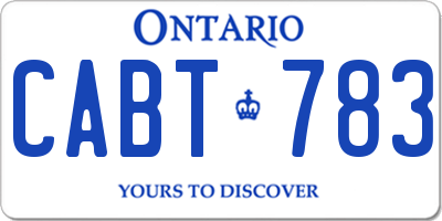 ON license plate CABT783