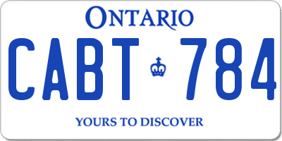 ON license plate CABT784