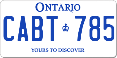 ON license plate CABT785