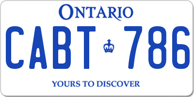 ON license plate CABT786