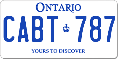 ON license plate CABT787