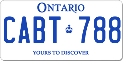 ON license plate CABT788