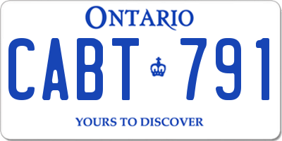 ON license plate CABT791