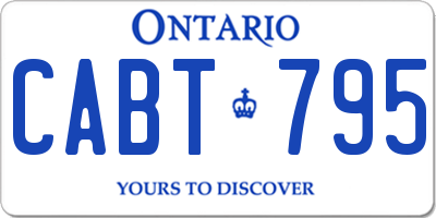 ON license plate CABT795