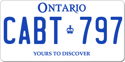 ON license plate CABT797