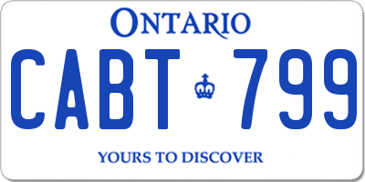 ON license plate CABT799