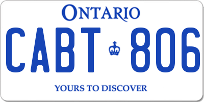 ON license plate CABT806