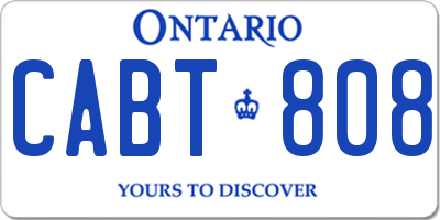 ON license plate CABT808