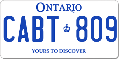 ON license plate CABT809