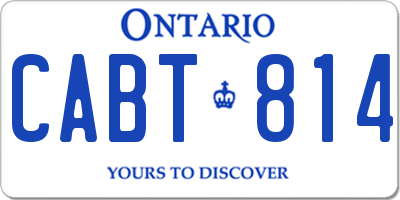 ON license plate CABT814