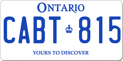 ON license plate CABT815