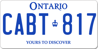 ON license plate CABT817