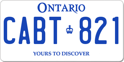 ON license plate CABT821