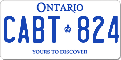 ON license plate CABT824