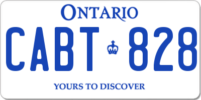 ON license plate CABT828