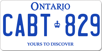 ON license plate CABT829