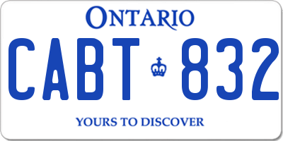 ON license plate CABT832