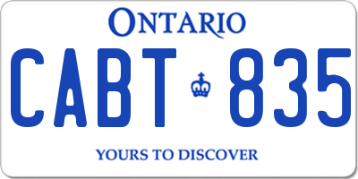 ON license plate CABT835