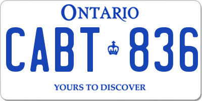 ON license plate CABT836