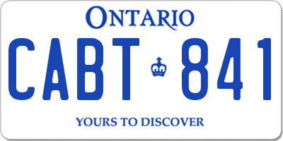 ON license plate CABT841