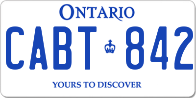 ON license plate CABT842