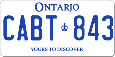 ON license plate CABT843