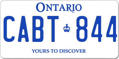 ON license plate CABT844