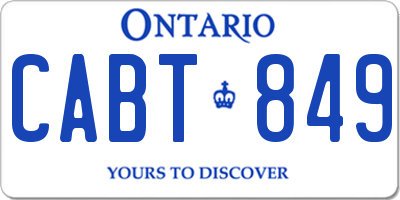 ON license plate CABT849