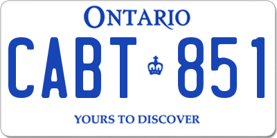 ON license plate CABT851