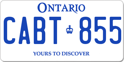 ON license plate CABT855