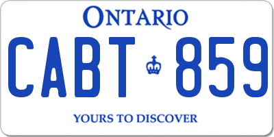 ON license plate CABT859