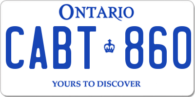 ON license plate CABT860