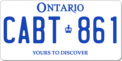 ON license plate CABT861