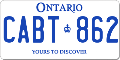 ON license plate CABT862