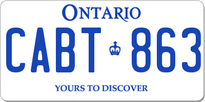 ON license plate CABT863