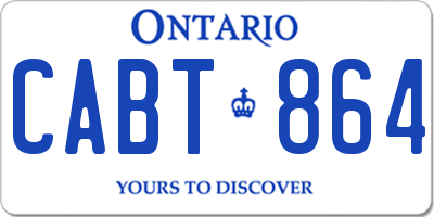 ON license plate CABT864