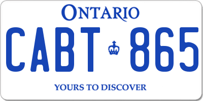 ON license plate CABT865