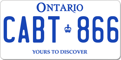 ON license plate CABT866