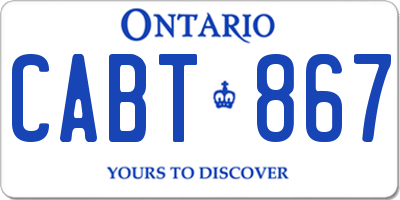 ON license plate CABT867