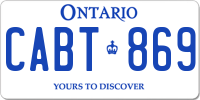 ON license plate CABT869