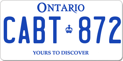 ON license plate CABT872