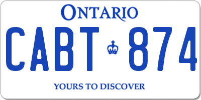 ON license plate CABT874