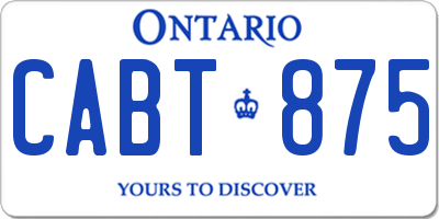 ON license plate CABT875