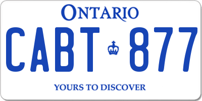 ON license plate CABT877