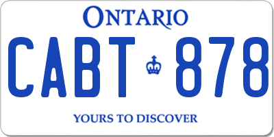 ON license plate CABT878